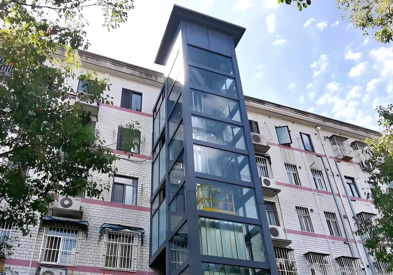 河南众刻电梯自建房无损改造电梯实景工程案例展示